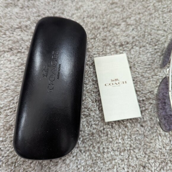 Coach Women's Aviator Sunglasses HC7072B Black Silver L - Picture 5 of 14